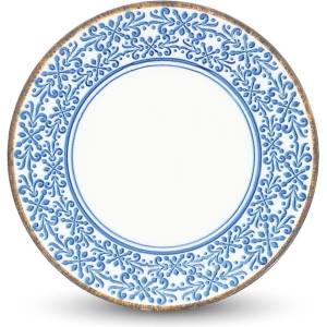 BonBistro Бяла/синя десертна порцеланова чиния ø 21 cm Azul - BonBistro (740421)
