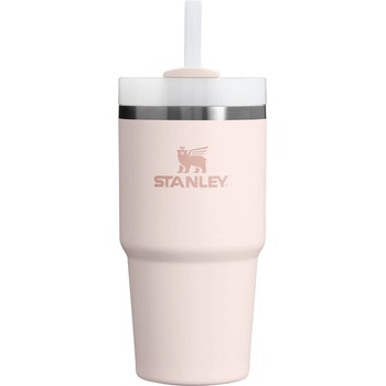 STANLEY Светлорозов термос със сламка от неръждаема стомана 600 ml Quencher H2.0 FlowState Tumbler Rose Quartz - Stanley (10-10826-303)