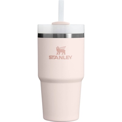 STANLEY Светлорозов термос със сламка от неръждаема стомана 600 ml Quencher H2.0 FlowState Tumbler Rose Quartz - Stanley (10-10826-303)