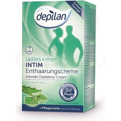 Depilan Ladies Men Depilační sada intimní depilační krém 75 ml ošetřující krém po depilaci 30 ml