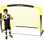 Happy Jump Pop-Up Football Goal - 152x110 cm, 1 Goal, Black Yellow | Foldable Fiberglass Goal for Kids & Adults | Ideal for gardens and parks - A220222BQ1 (B0B9GQDFF7)