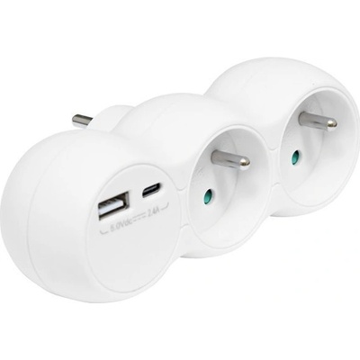 Ecolite XQBZ-01/3 2x kulatá, USB-A+ USB-C