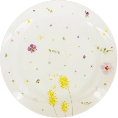 Mělký porcelánový talíř Bella Symfonie 27 cm – luční kvítí, by inspire
