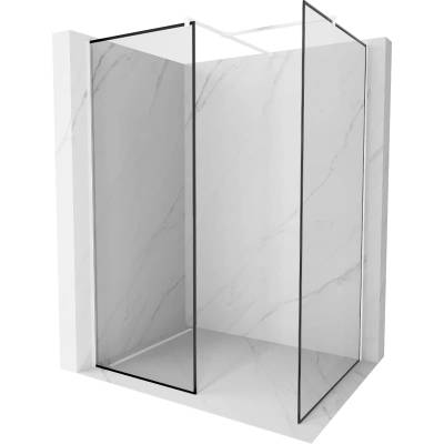 Mexen Kioto душ-преграда Walk-in 140 x 120 см, черна рамка, бяла - 800-140-202-20-70-120 (800-140-202-20-70-120)