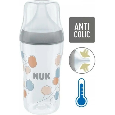 Nuk Perfect Match Mickey kojenecká láhev Mouse s teplotou Control šedá 260 ml