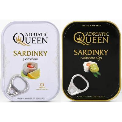 Adriatic Queen Sardinky v sójovom oleji s citrónom 100 g