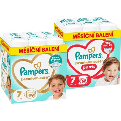 PAMPERS Premium Care Pants 7 62 ks + PAMPERS Premium Care 7 99 ks