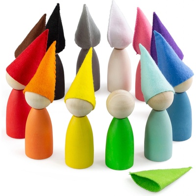 Montessori Ulanik dřevěná hračka „Peg Dolls with Hats? – Hledejceny.cz