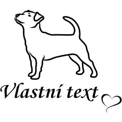 Nažehlovací nápis s motivem plemene - Jack russell terier Vzor: 8, Potisk: bílá, Motiv: srdce