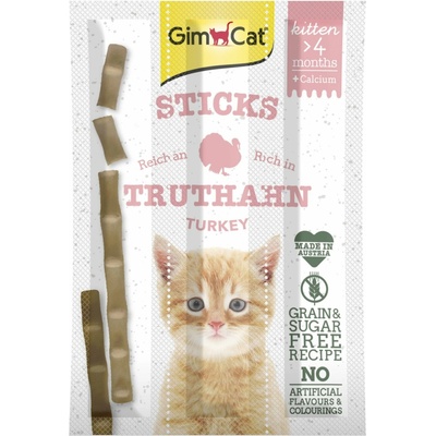 GimCat Sticks Kitten krocan & vápník 3 x 3 g