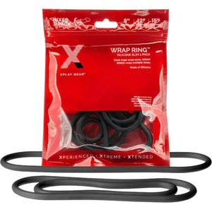 Perfect Fit Brand Slim Wrap - тънък пенис пръстен комплект - черен (3 броя)