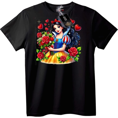 NOONEBRAND Тениска с Бяла Лейди и рози - XXS, Black