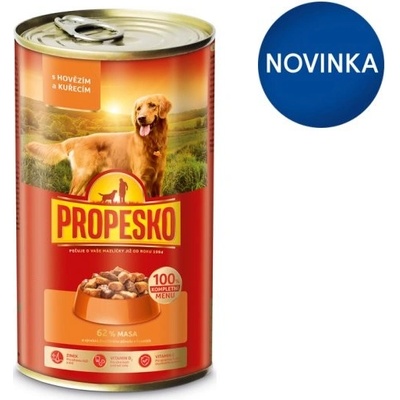 Propesko Adult kúsky s hovädzinou a kuracinou v omáčke 1240 g