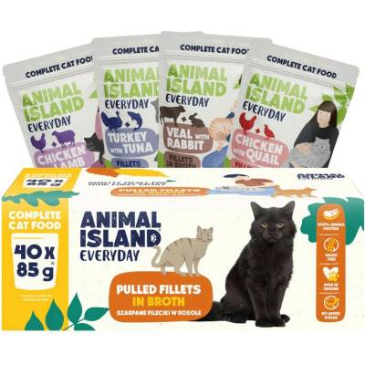 ANIMAL ISLAND Everyday Fillets in broth Box 40 x 85 g