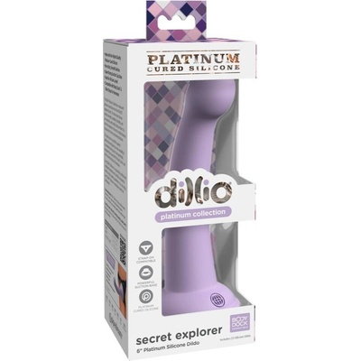 Dillio Platinum Secret Explorer fialové, dildo s prísavkou 17,2 x 3,5 cm