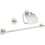 GROHE Essentials - Комплект аксесоари за баня 3 в 1, Supersteel 40775DC1 (40775DC1)