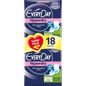 EVERYDAY Hyperdry Дамски превръзки Super Ultra Plus Value Pack 18 бр