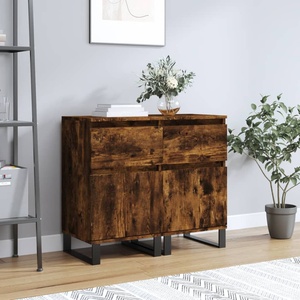 vidaXL Бюфети 2 бр опушен дъб 40x35x70 см инженерно дърво (831175)