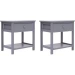 vidaXL Нощни шкафчета, 2 бр, сиви, 40x29x42 см, дърво от пауловния (284051)