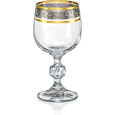 Crystalex Sklenice na víno Claudia s dekorem Exclusive platinum 6 x 230 ml