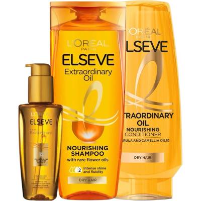 L'Oréal L'Oréal Elseve Комплект Extraordinary - Шампоан, Балсам и Олио за коса, 250 + 200 + 100 ml