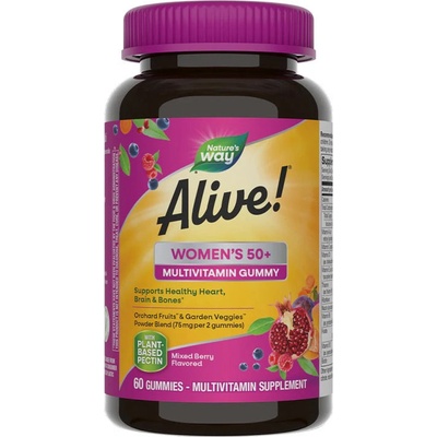 Natures Way Alive! Women's 50+ Gummy Multivitamin mixed berry 60 želé