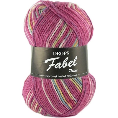 Příze DROPS Fabel Print 161 - růžový sen