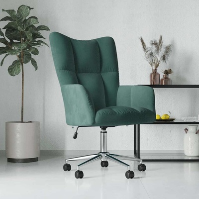 vidaXL 328075 relaxační tmavě zelené samet