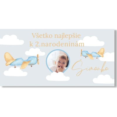 Personal Narodeninový banner s fotkou - Lietadielka Rozmer banner: 130 x 65 cm