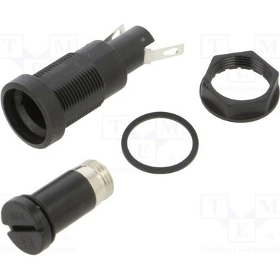 SCHURTER 0031.1361 Zásuvka; 10A; 250VAC; FIO; na panel; černá; UL94V-0; termoplast