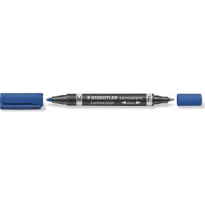 STAEDTLER Маркер Lumocolor Duo Perm 0, 6-1, 5мм синьо (348-3)