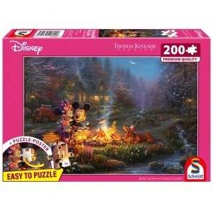 Schmidt Spiele Thomas Kinkade Studios: Disney - Mickey and Minnie Sweetheart Campfire (200 Pieces)
