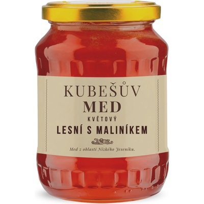 Kubešův med kvetový lesný s maliník 480 g