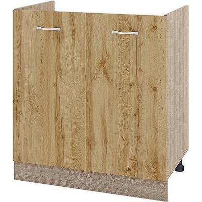 ИРИМ Долен шкаф за бордова мивка с две врати Сити МДД-30 мока / дъб дакота 80 см