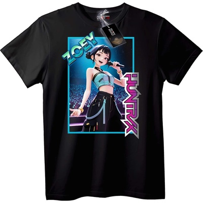 NOONEBRAND Тениска Zoey Funk аниме - 2XL, Black