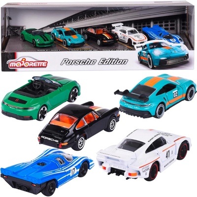 Majorette Sada 5 kovových vozů Porsche