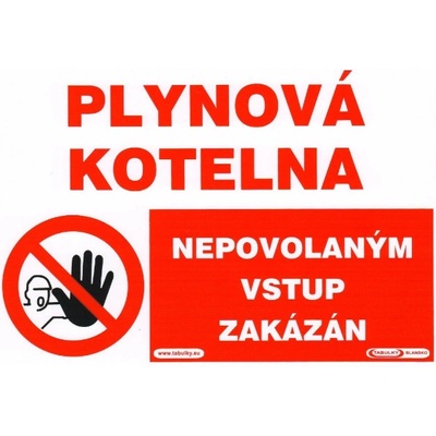 Plynová kotelna-Nepov.vstup zak.210x146mm - samolepka