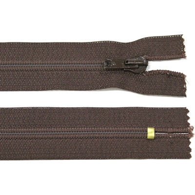 Spirálový zip no.5 nerozepínací 16cm tmavě hnědý