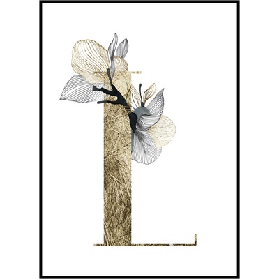 Jen tak z lásky Plakát První písmeno jména - zlatá Rozměr plakátu: 30 x 40 cm, Materiál plakátu: 200 g papír, Pozadí: Bílá, Písmeno: L