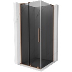 Mexen Velar L плъзгаща се душ кабина 110 x 110 см, графит, матиран месинг - 871-110-110-43-65 (871-110-110-43-65)
