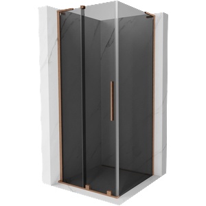 Mexen Velar L плъзгаща се душ кабина 110 x 110 см, графит, матиран месинг - 871-110-110-43-65 (871-110-110-43-65)