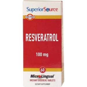 SuperiorSource Resveratrol 100 mg | With Licorice [60 Подезични таблетки ]