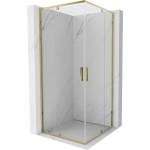 Mexen Exo-R Duo квадратна душ кабина с врата 80 x 80 см, прозрачна, златна (8110-080-080-50-00)