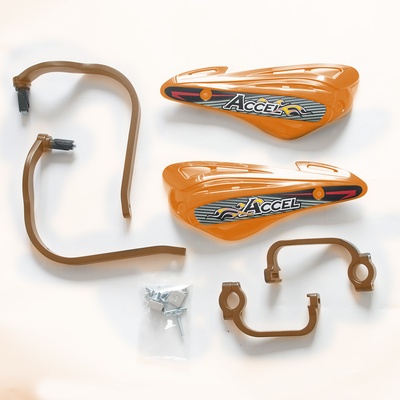 ACCEL chrániče páček s alu upevněním STRONG (22+28mm) dvoubodové upevnění (ALU-oranžová, PLASTIK-oranžová)