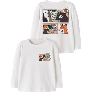 Name it Детска блуза с дълъг ръкав Name it Kid's Oswalde L/S Top Longsleeve - Cloud Dancer - размер 104 (EU) (704-6367-0113)