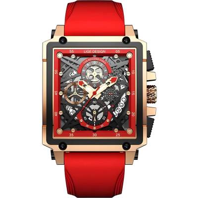 LIGE Часовник lige pe-23711 - Червен kp23711 (pe-23711)