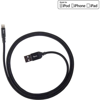 Torrii KeVable Lightning to USB (1 meter) - изключително здрав кевларен Lightning кабел за iPhone, iPad, iPod с Lightning (1 метър) (черен)