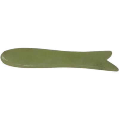 Gua sha škrabka rybička zo zeleného jadeitu