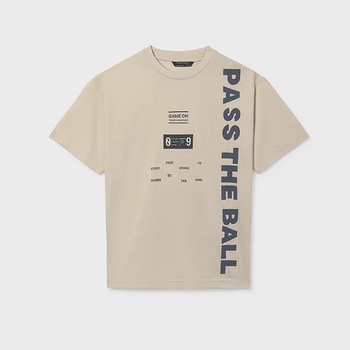 MAYORAL Тениска къс ръкав athletics Pass the Ball в кремав цвят за момче Mayoral