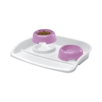 Ferplast Maxi Lindo - Комплект за хранене за кучета и котки, поставка с две купи за храна и вода х 500 мл